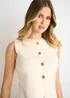 Gini London Off White Button Front Compact Knit Waistcoat - L/XL Image 3