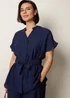 Blue Vanilla Navy Two Piece Belted Co-Ord Set - M Image 2