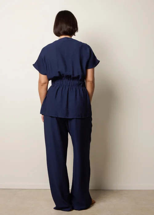 Blue Vanilla Navy Two Piece Belted Co-Ord Set - M Image 4