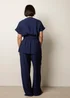 Blue Vanilla Navy Two Piece Belted Co-Ord Set - M Image 4