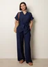 Blue Vanilla Navy Two Piece Belted Co-Ord Set - M Image 3