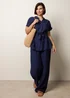 Blue Vanilla Navy Two Piece Belted Co-Ord Set - M Image 1