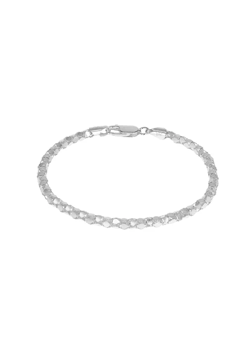 Golden Moments Sterling Silver Round Mirror Chain Bracelet - One Size Image 1