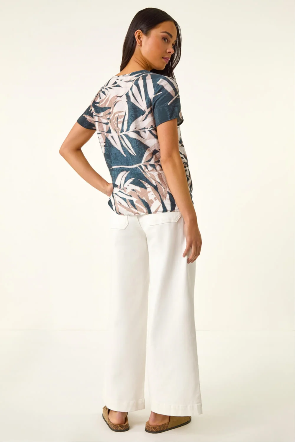 Roman Stone Petite Buttoned Tie Front Top - 18 Image 3