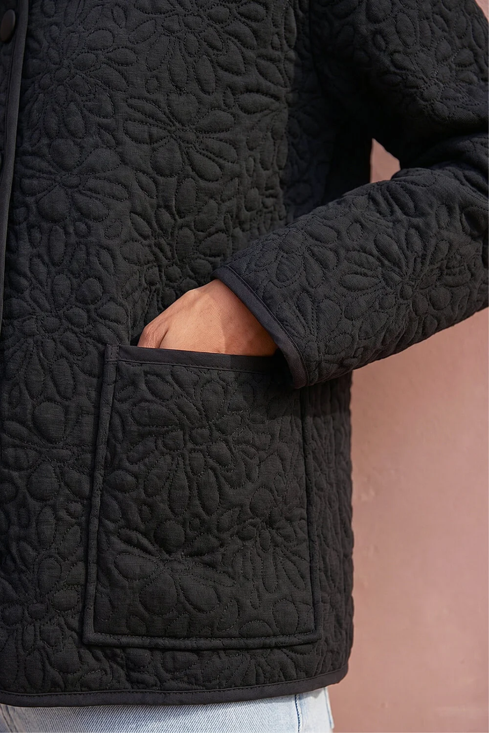Roman Black Patterned Pocket Edge Jacket - 18 Image 4
