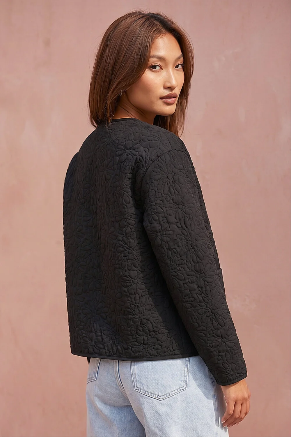 Roman Black Patterned Pocket Edge Jacket - 18 Image 3
