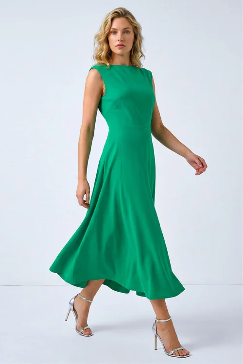 Roman Green Fit & Flare Midi Dress - 12 Image 2