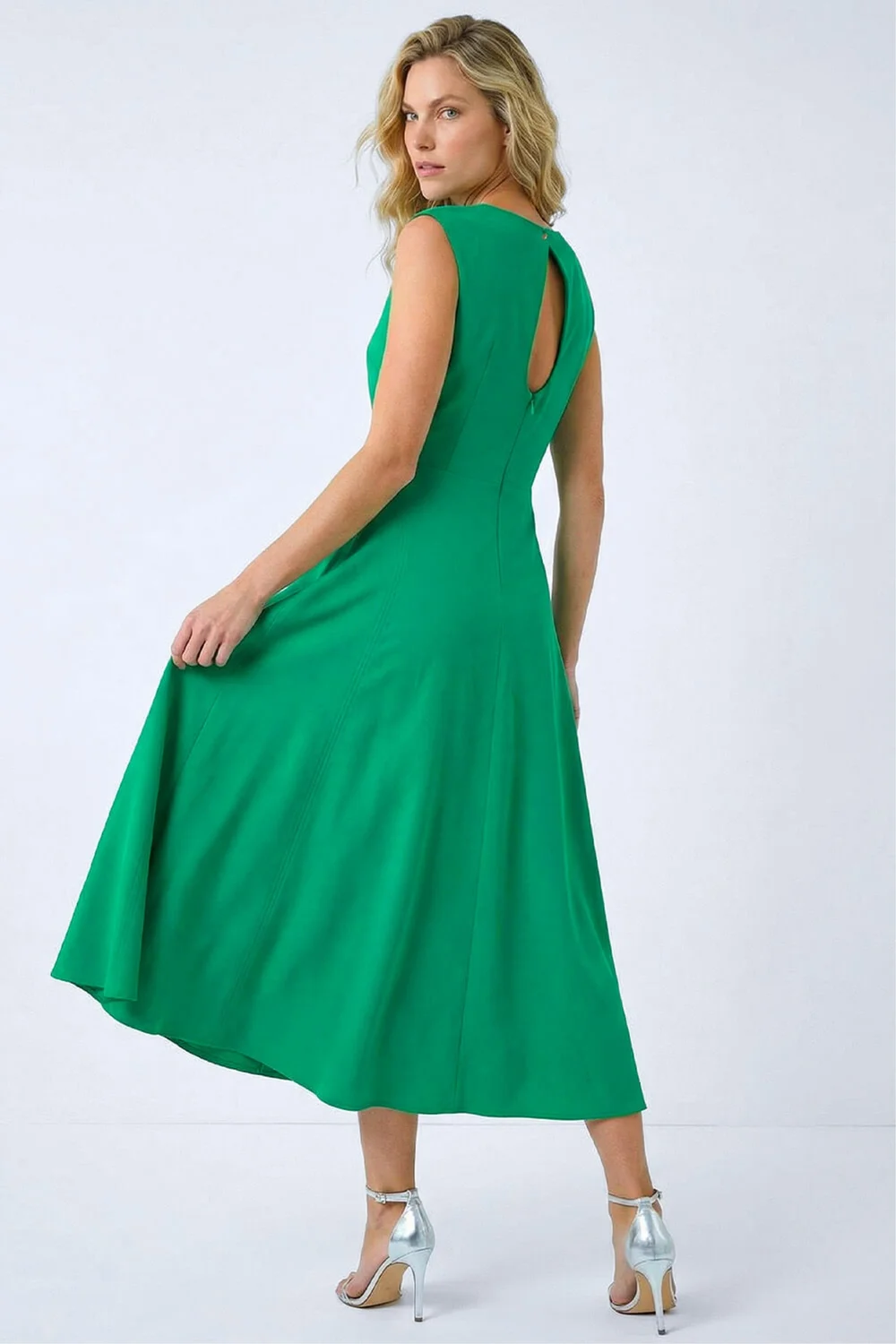 Roman Green Fit & Flare Midi Dress - 12 Image 3