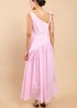 Little Mistress Pink Stripe Asymmetric Midaxi Dress - 12 Image 2