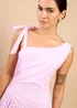 Little Mistress Pink Stripe Asymmetric Midaxi Dress - 12 Image 3