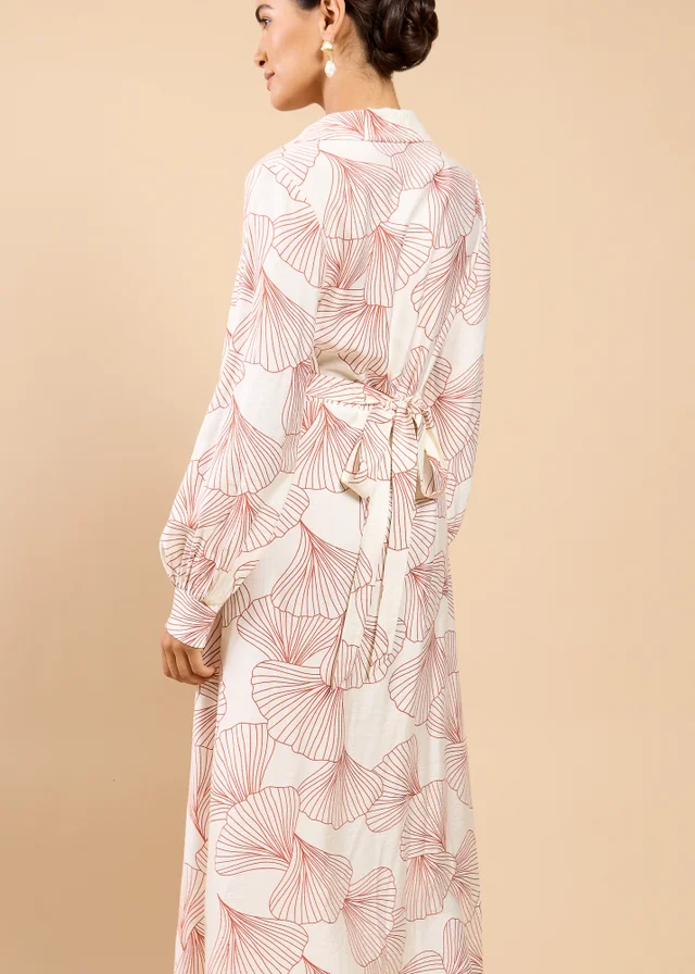 Little Mistress Shell Print Midaxi Shirt Dress