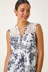 Roman Navy Floral Print Lace Detail Smock Dress - 14 Image 4