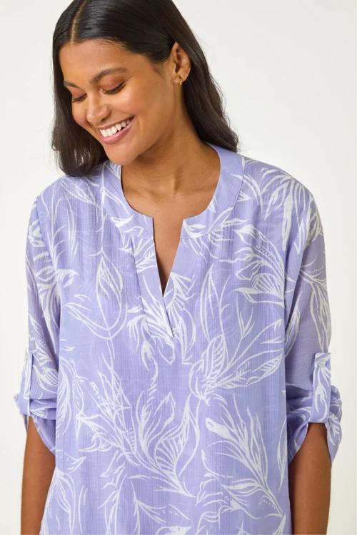 Roman Lilac Linear Print Wrap Tunic - 16 Image 4