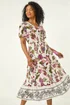 Roman Ivory Petite Floral Dobby Print Midi Dress - 18 Image 1