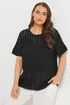 Yours Curve Black Boxy Knitted Top - 30-32 Image 1