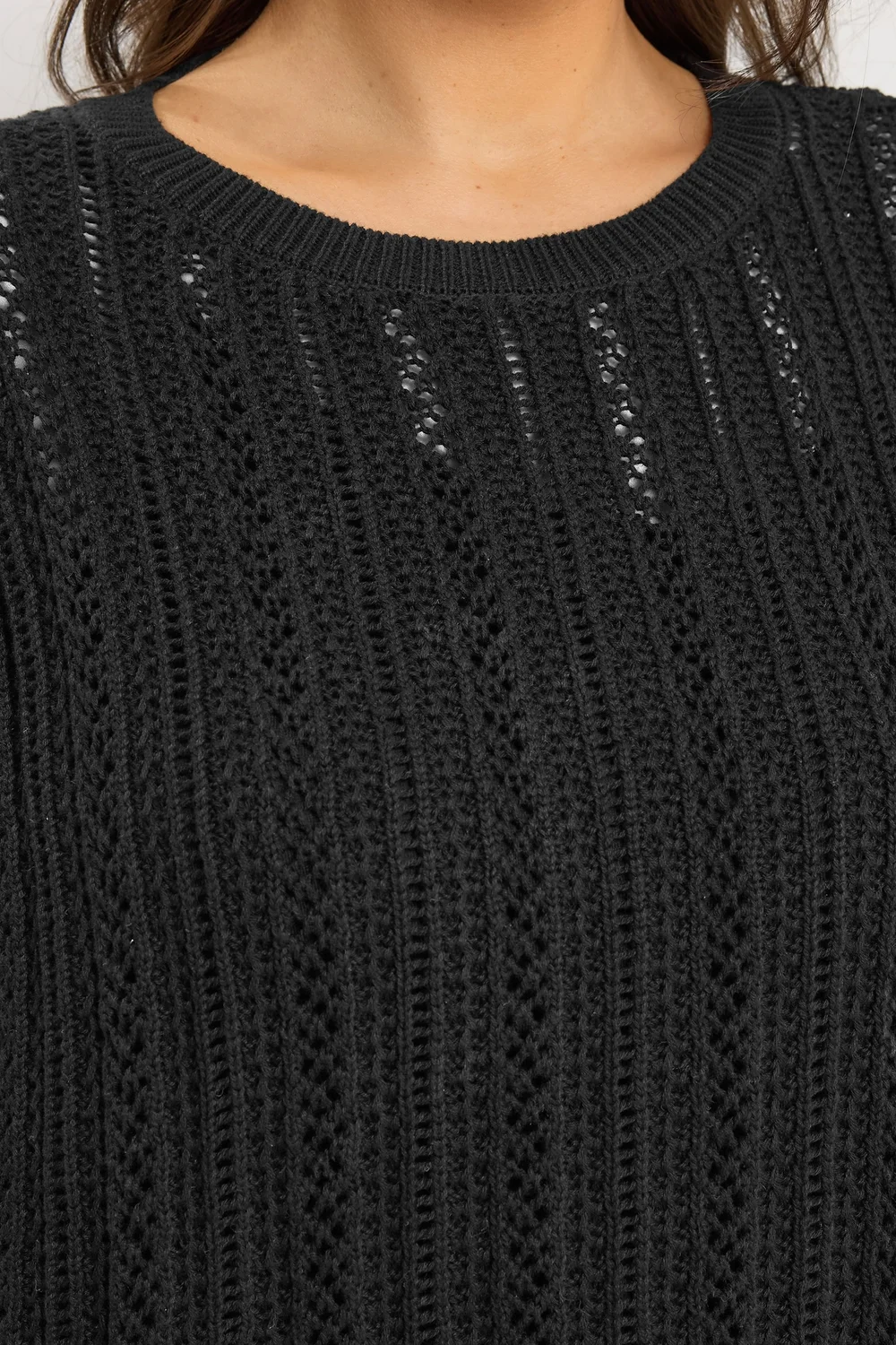 Yours Curve Black Boxy Knitted Top - 30-32 Image 4