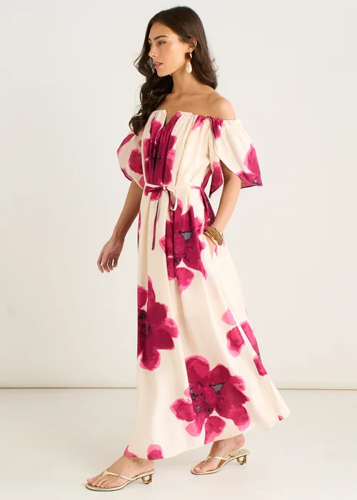 Gini London Pink Bardot Trapeze Maxi Dress - 8 Image 4