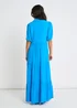 Gini London Blue Button Through Skater Maxi Dress - 16 Image 2