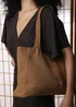 Where's That From Womens Cabana Cognac Suede Shoulder Tote Bag - One Size Image 6