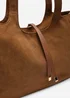 Where's That From Womens Cabana Cognac Suede Shoulder Tote Bag - One Size Image 4