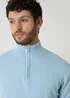 Threadbare Light Blue Funnel Neck Quarter Zip Knitted Jumper - XL Image 4
