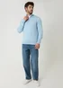 Threadbare Light Blue Funnel Neck Quarter Zip Knitted Jumper - XL Image 3