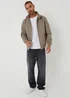 Threadbare Taupe Zip Up Harrington Style Jacket - M Image 3