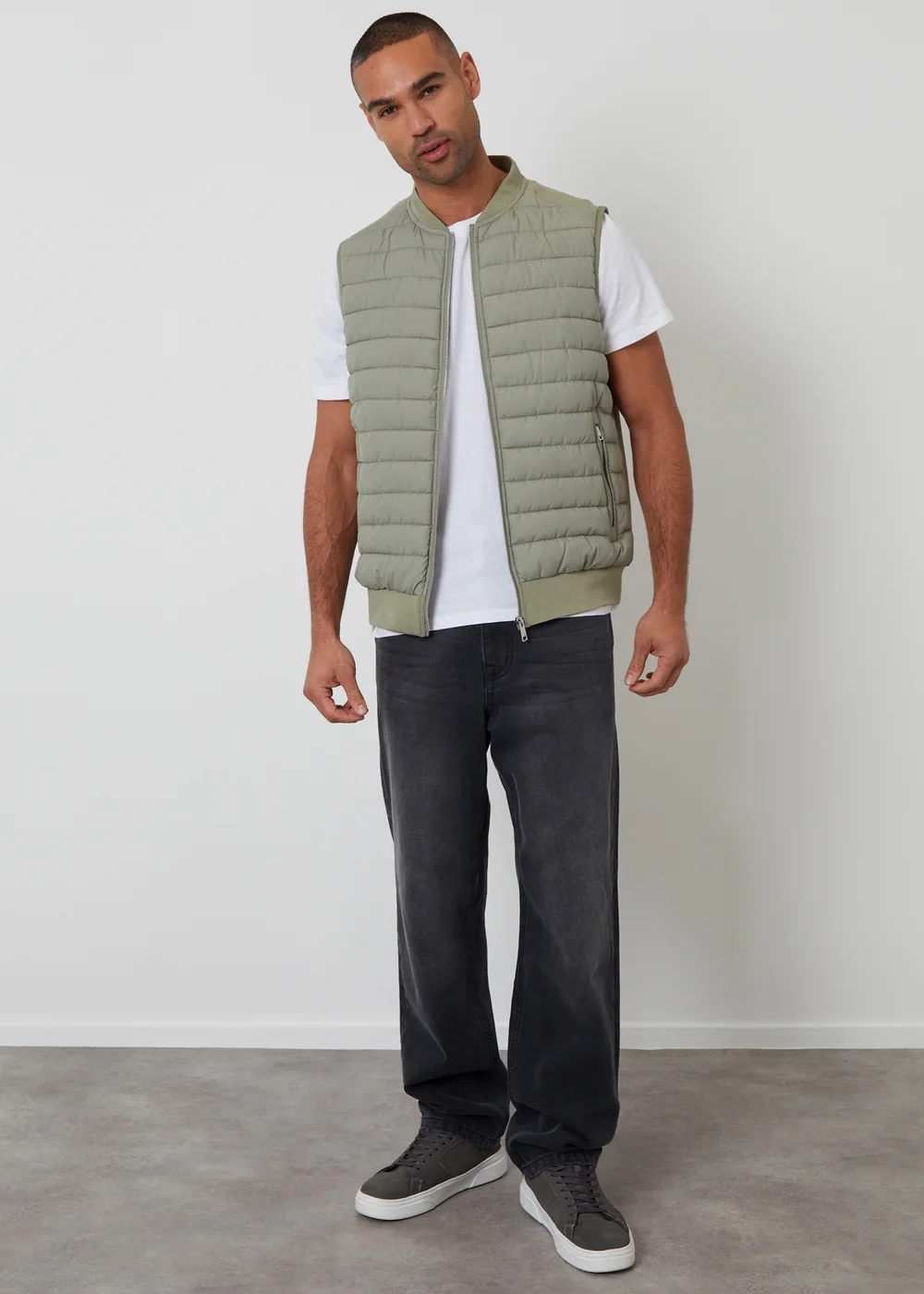 Threadbare Soft Green Quilted Hybrid Gilet - XL Image 3