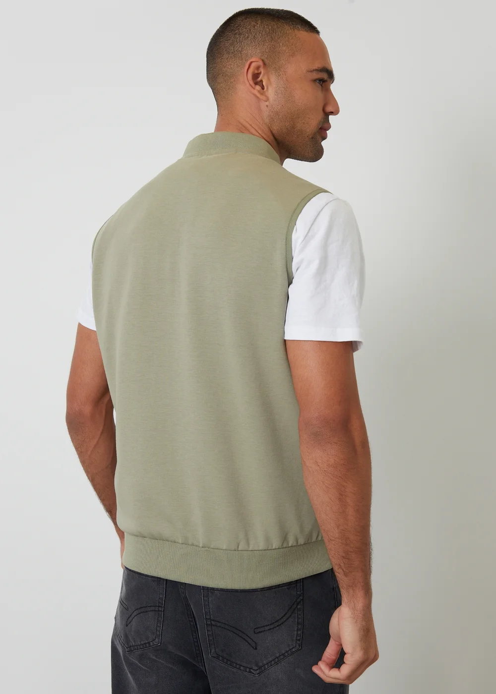Threadbare Soft Green Quilted Hybrid Gilet - XL Image 2