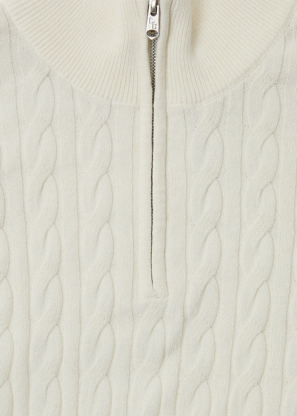 Threadbare Natural Cable Knit Quarter Zip Jumper - 2XL Image 5