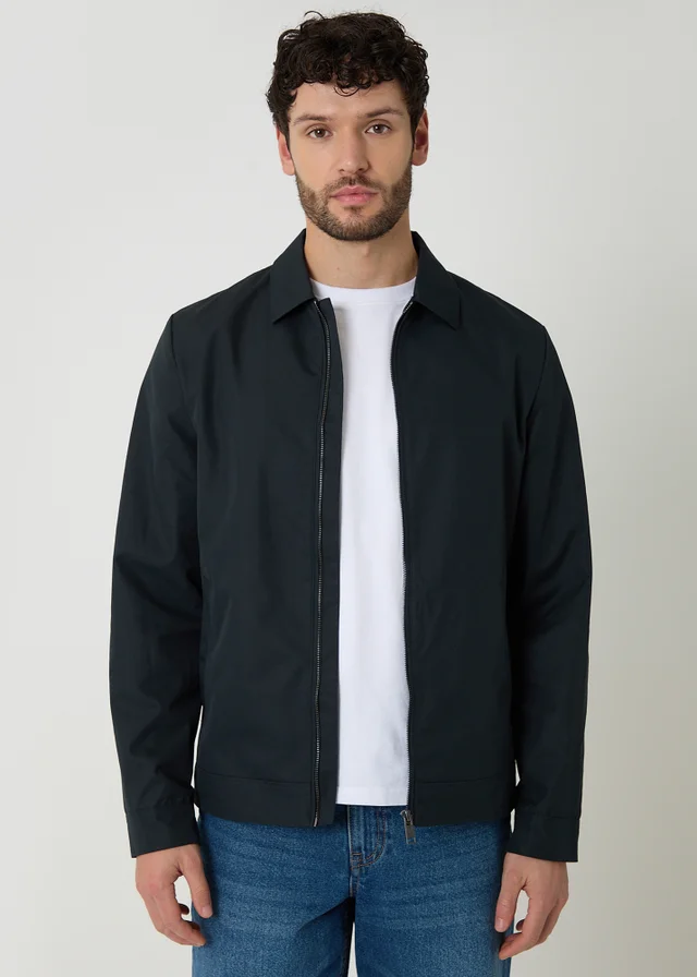 Threadbare Navy Showerproof Lightweight Zip Through Jacket