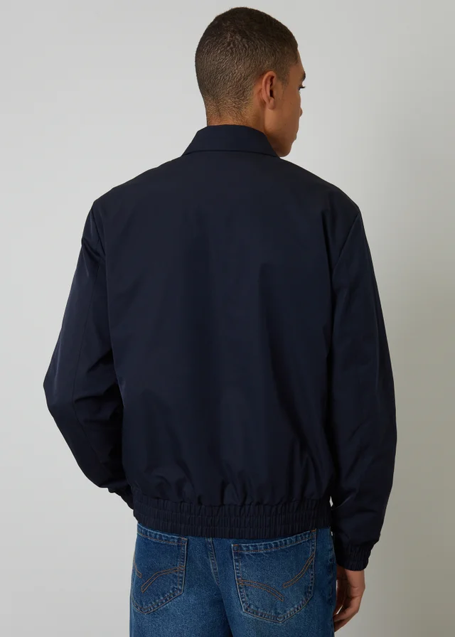 Threadbare Navy Showerproof Patch Pocket Zip Up Jacket