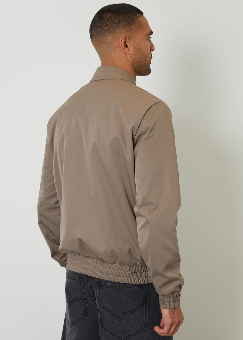 Threadbare Taupe Showerproof Patch Pocket Zip Up Jacket - L Image 2