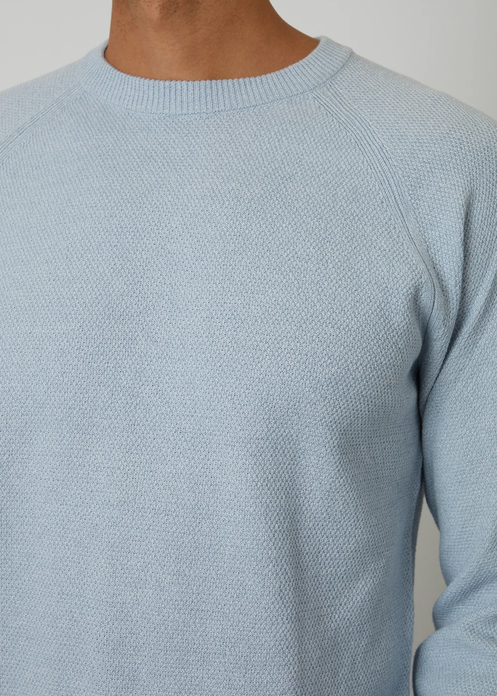 Threadbare Light Blue Raglan Knitted Crew Neck Jumper - XL Image 4