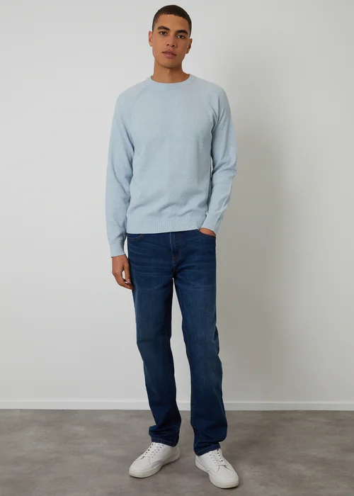 Threadbare Light Blue Raglan Knitted Crew Neck Jumper - XL Image 3