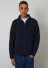 Threadbare Navy Waffle Knit Raglan Quarter Zip Jumper - 2XL Image 1