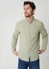 Threadbare Soft Green Linen Blend Long Sleeve Shirt - S Image 1