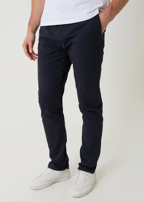 Threadbare Navy Cotton Slim Fit Trousers With Stretch - 38/L32 Image 1