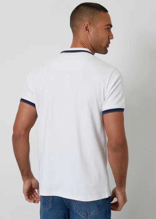 Threadbare White Jetted Pocket Cotton Polo Shirt - M Image 2