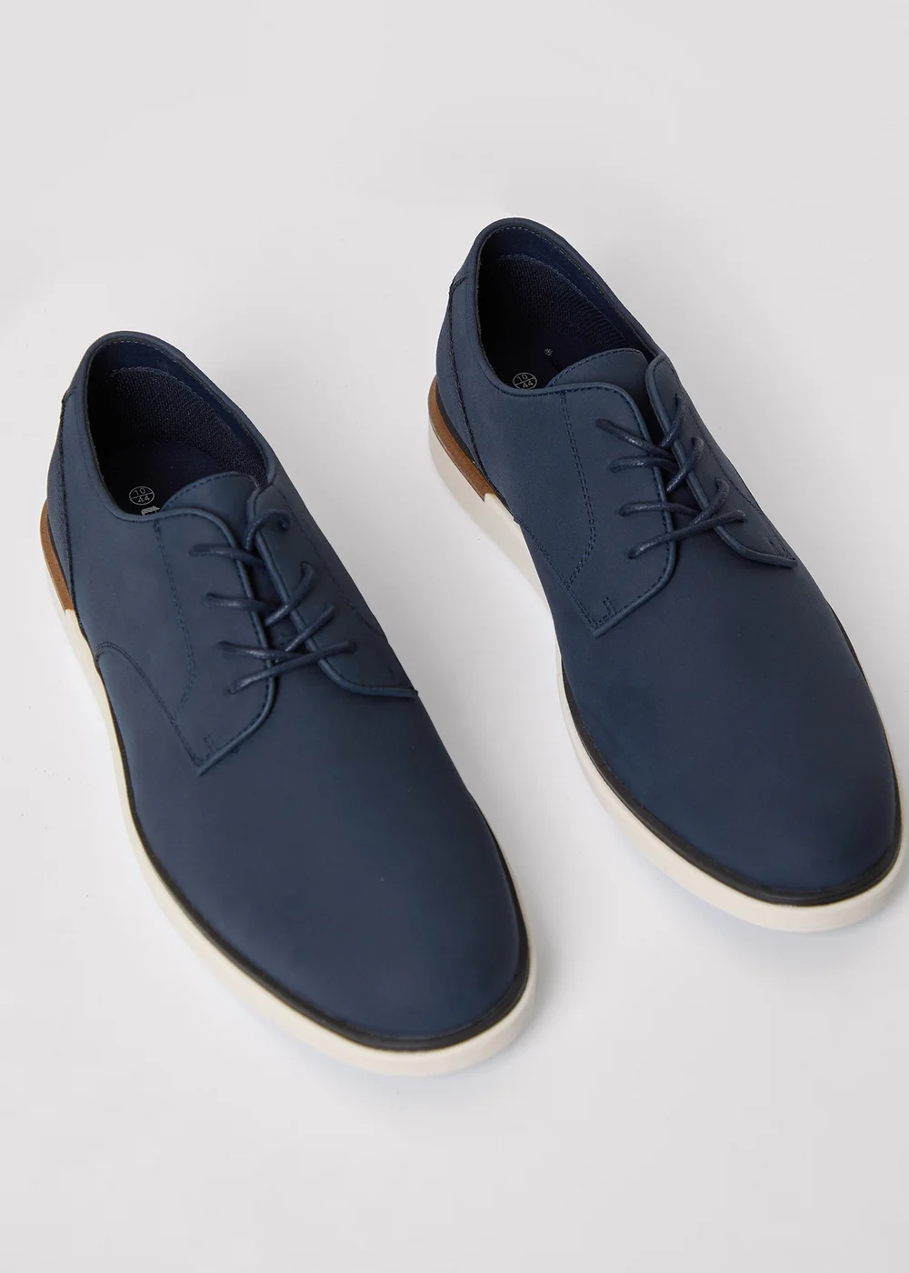 Threadbare Navy Faux Suede Derby Shoes - 11 Image 2