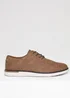 Threadbare Tan Faux Suede Derby Shoes - Size 7 Image 1