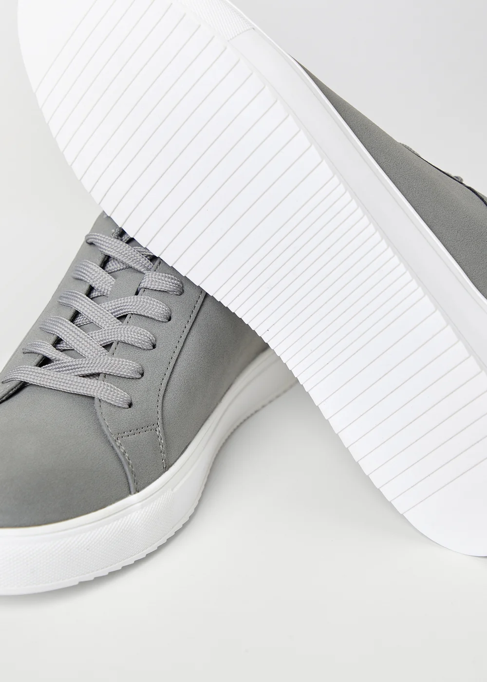 Threadbare Grey Faux Suede Court Trainers - 8 Image 5