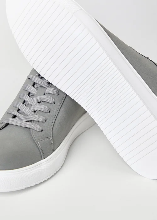 Threadbare Grey Faux Suede Court Trainers - 8 Image 5
