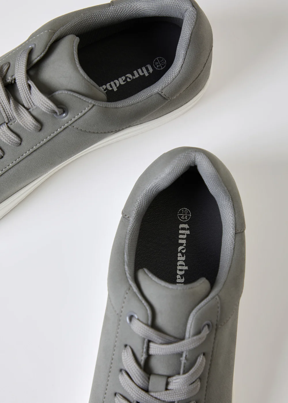 Threadbare Grey Faux Suede Court Trainers - 8 Image 4