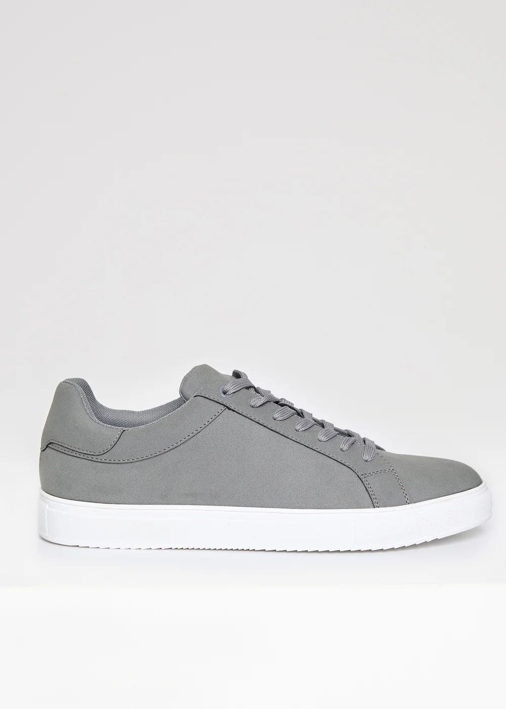 Threadbare Grey Faux Suede Court Trainers - 8 Image 1