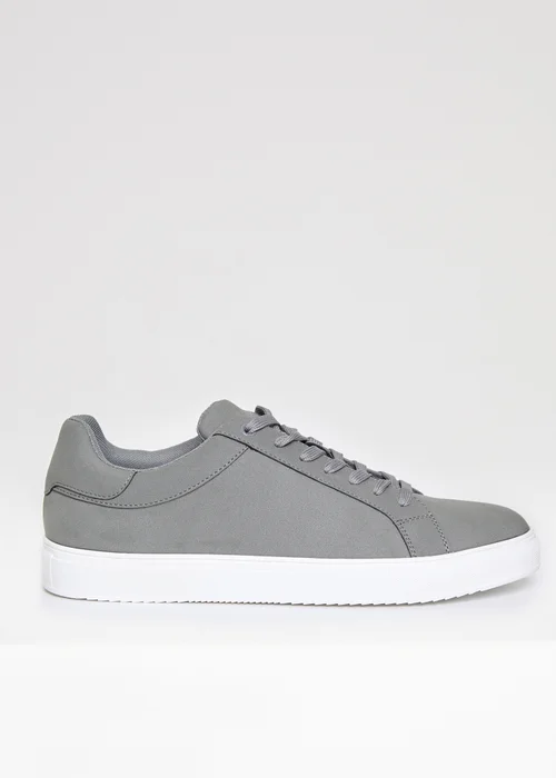 Threadbare Grey Faux Suede Court Trainers - 8 Image 1