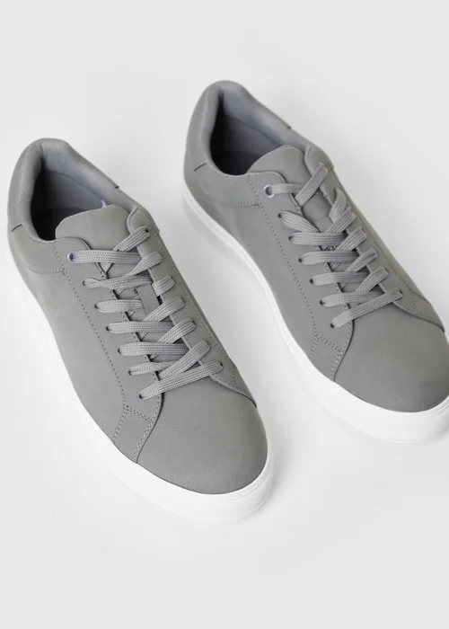 Threadbare Grey Faux Suede Court Trainers - 8 Image 2