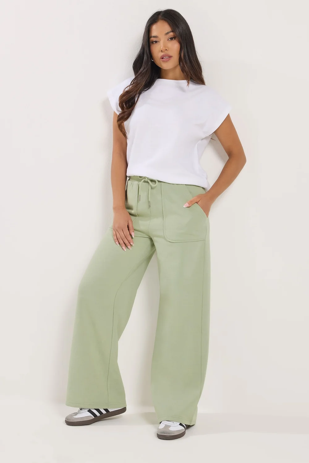 PixieGirl Petite Mint Green Pocket Patch Wide Leg Joggers - 10/L27 Image 3