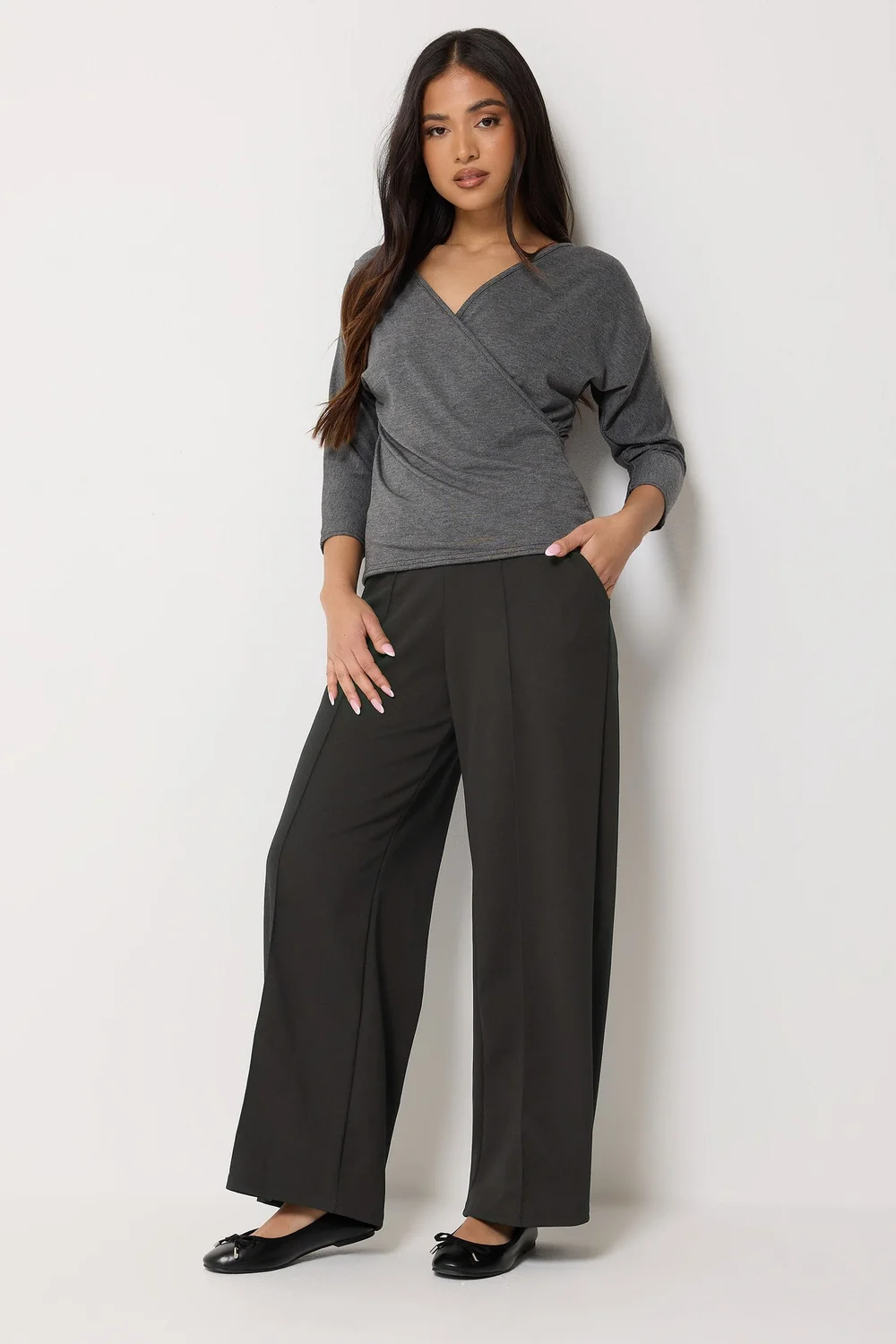PixieGirl Petite Black Pintuck Trousers - 16/L27 Image 1