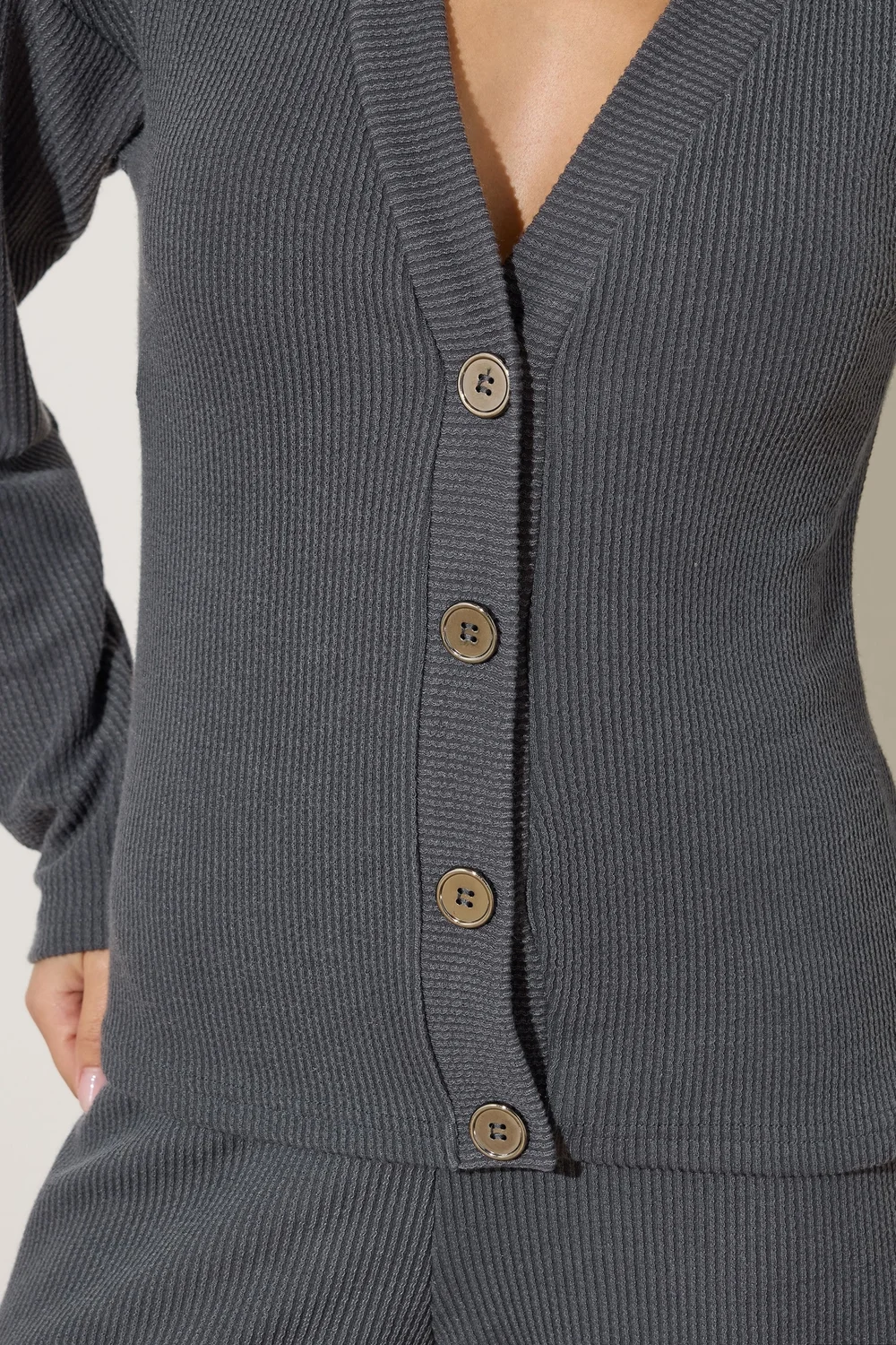 PixieGirl Petite Charcoal Grey Textured Cardigan - 8 Image 4